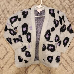 Feather yarn cardigan